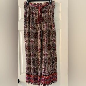 Solitaire Bohemian Print Wide-Leg Pants